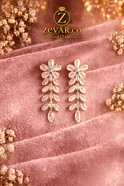 Blush Blossom Drop Earrings - Gold Tone | Zevar Co.