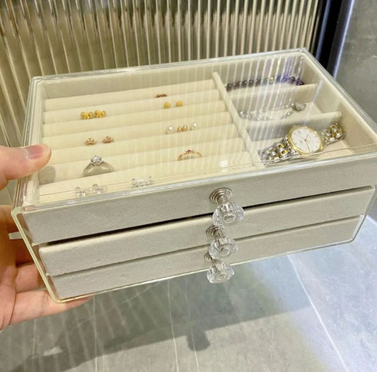 Acrylic 3 drawer jewelry organizer