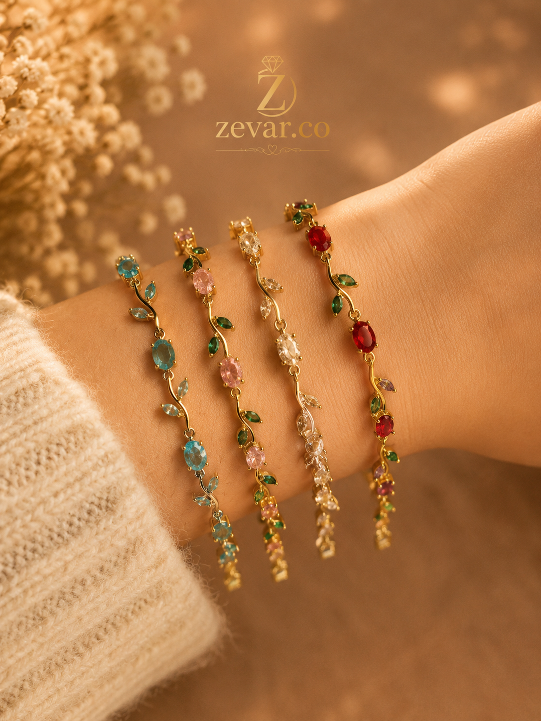 Tulip Bracelet Bundle (Set of 4) + Gold Tone | Zevar Co.