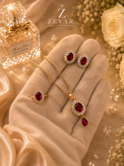 Ruby Elegance Jewelry Set | Zevar Co.