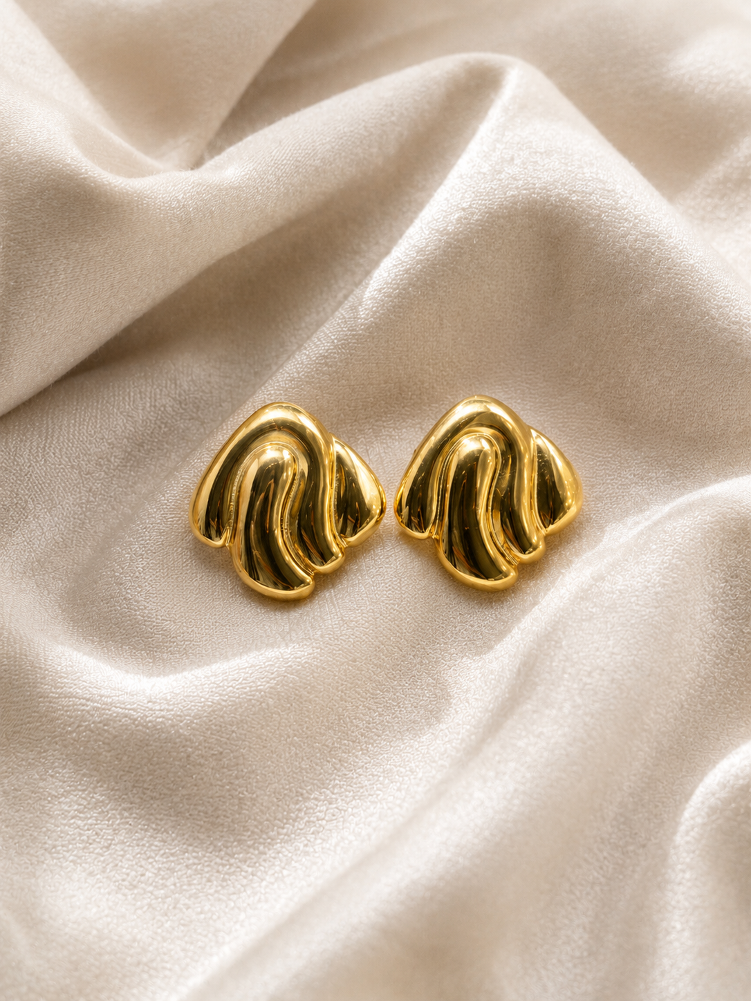 Abstract Sculpted Stud Earrings | Stainless Steel | Zevar Co.