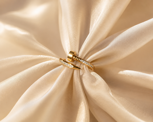 Pave Crystal Nail-Inspired Statement Ring